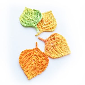 Crochet pattern Autumn leaves. Crochet leaf pattern. Fall table decor. Crochet fall leaves, Thanksgiving decor. image 3