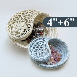 Crochet pattern 6 Yin Yang jewelry dish. Crochet bowl instructions. crochet basket. instant download gift ideas. Crochet basket. image 6