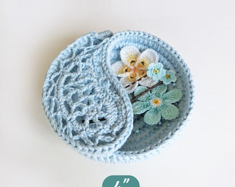 Crochet pattern gift for her, yin yang jewelry dish 4". Paisley rings plate, Instant download gifts for crocheters. crochet home decor.