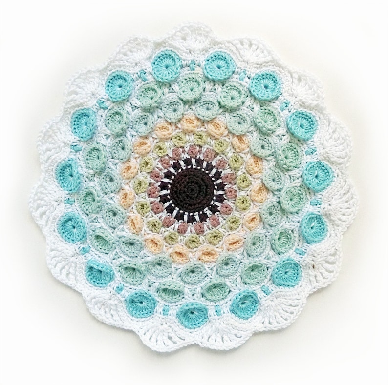 Stone Mandala Crochet Pattern, Sacred Geometry Mandala, Crochet Placemats, Mandala Doily Pattern, Mandala Wall Art. Instant Download PDF. image 2