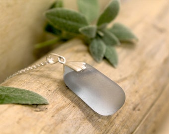 Light Blue Seaham Sea Glass Sterling Silver 925 Necklace - English Sea Glass Pendant - Seaglass Necklace