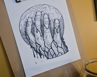 Blood From A Stone Fine Art Lined Drawing Print by David Fontanella (Unframed)