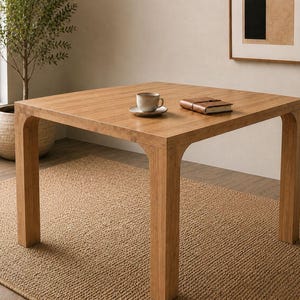 Quadratischer Esstisch aus massivem Walnussholz, handgefertigter Holztisch, moderner rustikaler Küchentisch, Esstisch im Landhausstil, Tisch in Sondergröße Bild 9