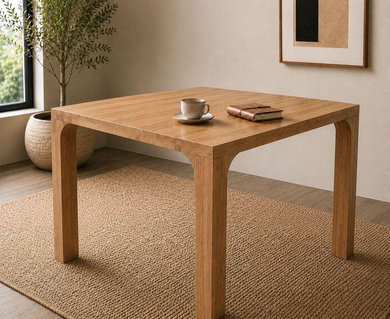 Quadratischer Esstisch aus massivem Walnussholz, handgefertigter Holztisch, moderner rustikaler Küchentisch, Esstisch im Landhausstil, Tisch in Sondergröße Bild 9