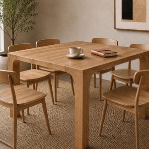 Quadratischer Esstisch aus massivem Walnussholz, handgefertigter Holztisch, moderner rustikaler Küchentisch, Esstisch im Landhausstil, Tisch in Sondergröße Bild 10