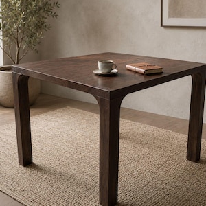 Quadratischer Esstisch aus massivem Walnussholz, handgefertigter Holztisch, moderner rustikaler Küchentisch, Esstisch im Landhausstil, Tisch in Sondergröße Bild 7