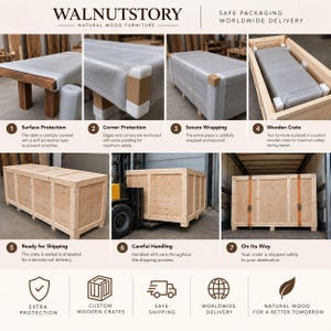 Quadratischer Esstisch aus massivem Walnussholz, handgefertigter Holztisch, moderner rustikaler Küchentisch, Esstisch im Landhausstil, Tisch in Sondergröße Bild 11
