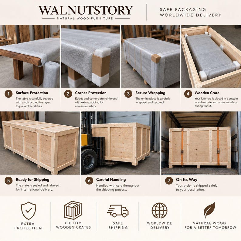 Quadratischer Esstisch aus massivem Walnussholz, handgefertigter Holztisch, moderner rustikaler Küchentisch, Esstisch im Landhausstil, Tisch in Sondergröße Bild 11