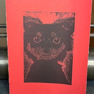 Yorkshire Terrier, linoleum print
