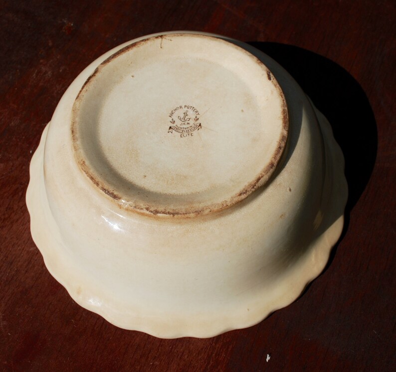 Rare Anchor Pottery Trenton NJ Transferware Serving Bowl Etsy