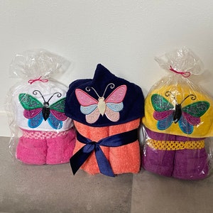 Butterfly Hooded Towel/ Boys Hooded Towel/ Girls Hooded Towel/ Unique Gift/ Personalized/ Pool Towel/ Beach Towel/ Towels for Kids