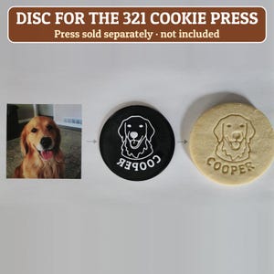 Custom Cookie Stamp Disc for 321 Cookie Press (Press Sold Separately) from Your Photo, Personalized Pet or Portrait Stamper