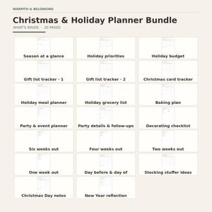 What's inside: page index of every printable page in this kit
