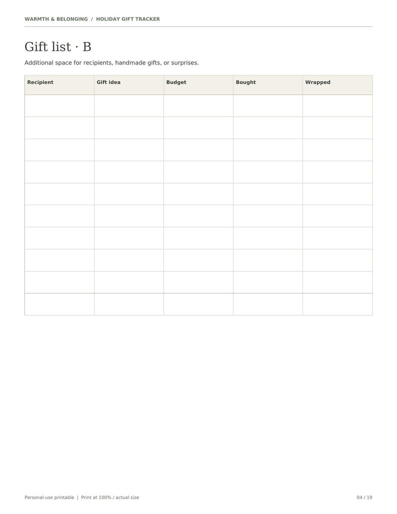 Christmas Gift Tracker and Holiday Budget Planner, 19 Printable Pages, Gift List, Secret Santa, Card Log, Thank You Tracker, Letter A4 image 10