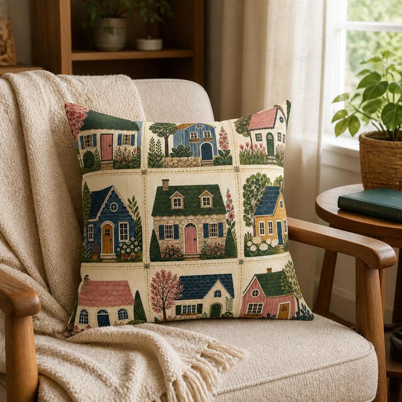 Little Neighborhood Pillow, New Home Housewarming Gift image 1