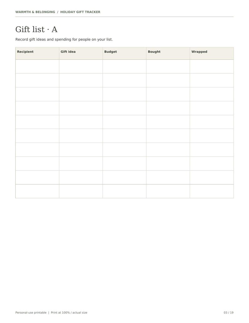 Christmas Gift Tracker and Holiday Budget Planner, 19 Printable Pages, Gift List, Secret Santa, Card Log, Thank You Tracker, Letter A4 image 9