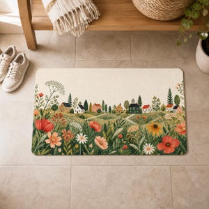 Wildflower Neighborhood Doormat, Housewarming Doormat, New Home Gift image 3