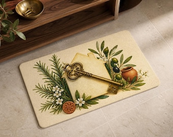 Botanical House Key Doormat, Housewarming Doormat, New Home Gift