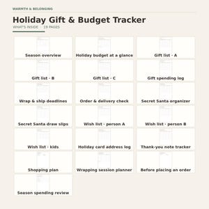 What's inside: page index of every printable page in this kit