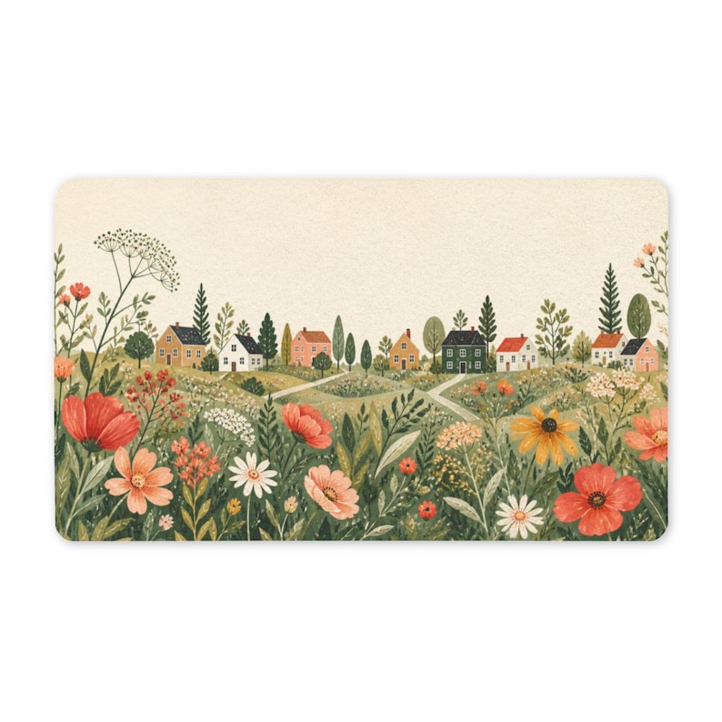 Wildflower Neighborhood Doormat, Housewarming Doormat, New Home Gift image 2