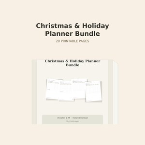 Christmas and Holiday Planner Bundle, 20 printable pages, page mockup