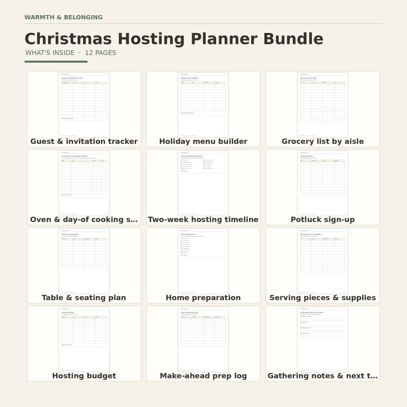 What's inside: page index of every printable page in this kit