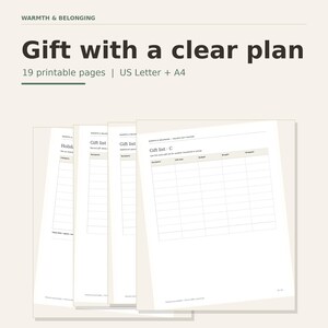 Christmas Gift Tracker and Holiday Budget Planner, printable planner pages preview
