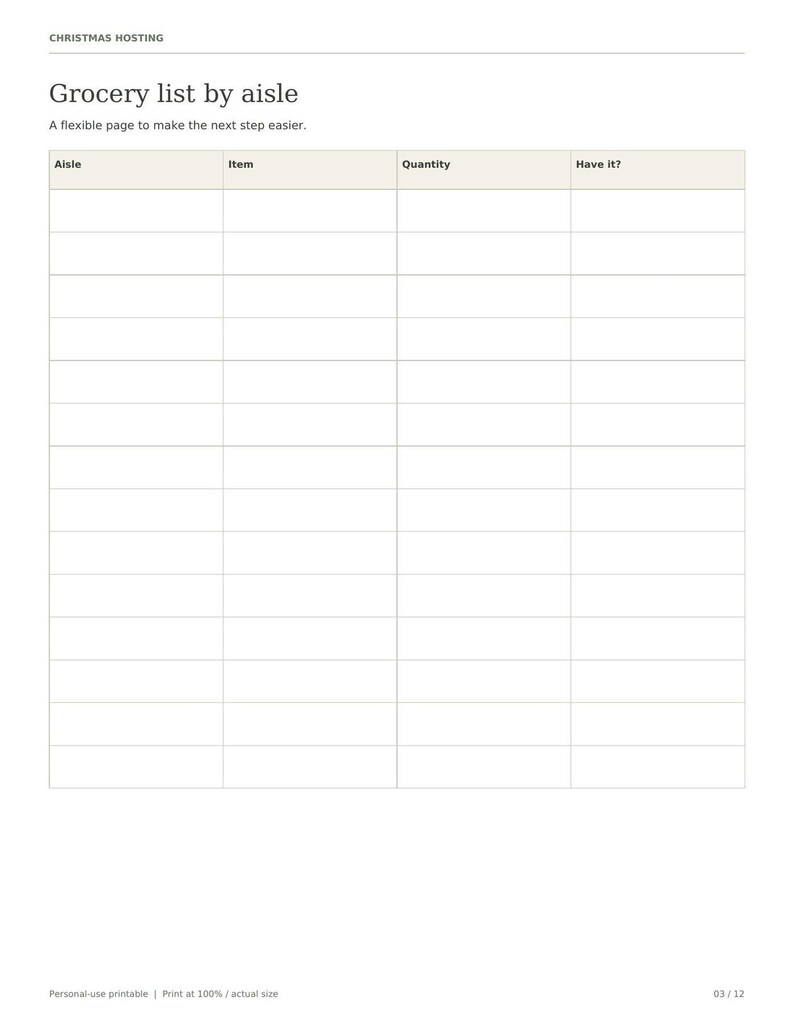 Christmas Hosting Planner, 12 Printable Pages, Holiday Dinner Planner, Guest List, Menu, Cooking Schedule, Seating Plan image 8