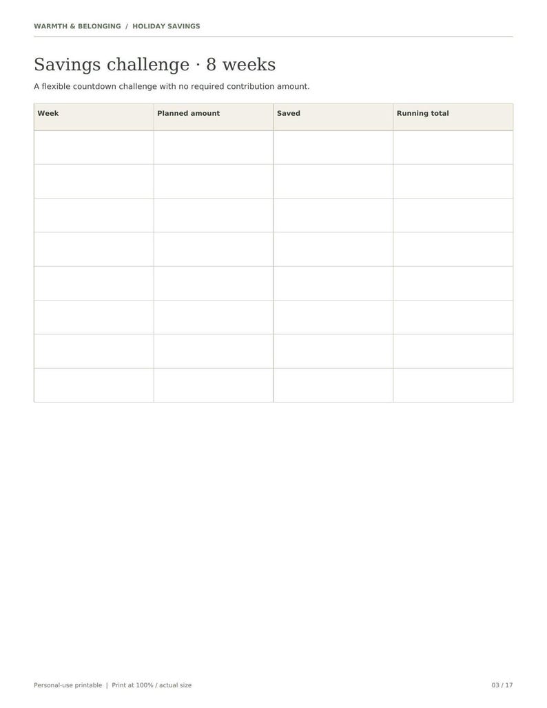 Holiday budget planner printable, 17 pages, Christmas savings challenge, sinking funds, spending log, debt payoff, Letter A4 image 9