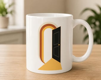 Abstract Doorway Mug, New Apartment Gift, Moving Keepsake (11 oz Ceramic)