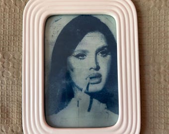 Fotografía en cianotipo personalizada / Arte azul artesanal expuesto al sol (enmarcado de 4x6)