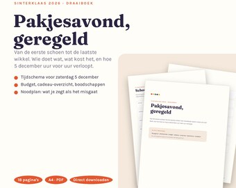 Sinterklaas Event Planner 2026 · 18 Page Planner with December 5th Timetable, Budget and Contingency Plan · Printable A4
