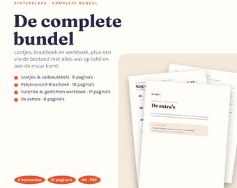 Sinterklaas Printable Bundle · Raffle Tickets, Gift-Giving Evening Script 2026, Surprise & Poems Workbook, Countdown Calendar, Placemats, Bingo · A4 PDF