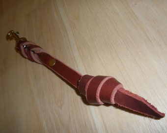 Linguetta in pelle per addestramento, 1/2" x 9", moschettone girevole in ottone massiccio, agilità e addestramento senza guinzaglio, nodo di presa, prodotto negli Stati Uniti da Don Willett