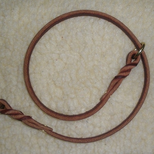 Leder-Zughalsband, 3/8 &quot;x 62 cm, massive Messingringe, Halsband für allgemeine Verwendung, leicht, handgemacht in den USA, Schäferhund / Schäferhund