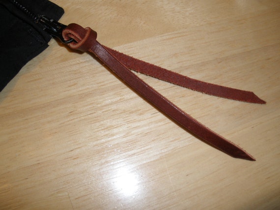 Leather Zipper Pull, Zipper Pull Tab, Burgundy Latigo Leather