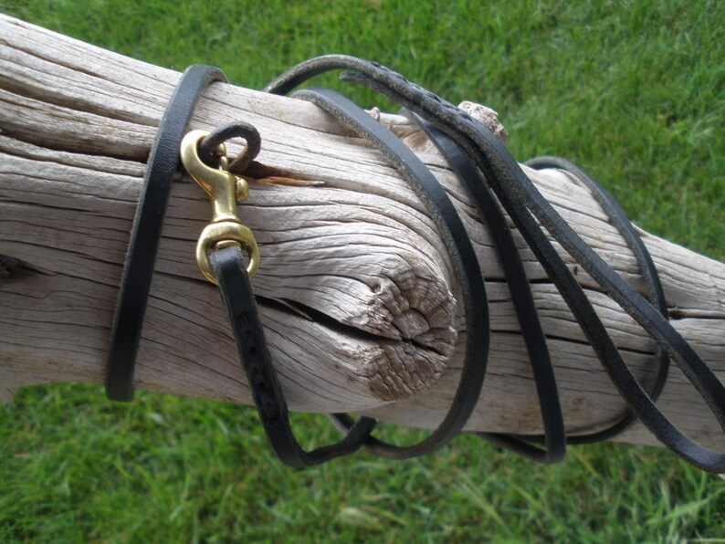 Guinzaglio per cani in pelle, 5/8" X 72", pelle Latigo, pelle pesante, addestramento all'obbedienza, moschettone a forbice in ottone massiccio, realizzato a mano negli Stati Uniti da Don Willett immagine 11