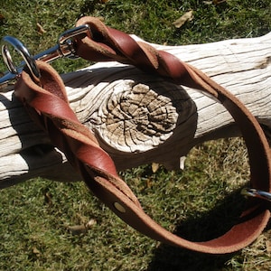 Leather SLIP or NO SLIP collar, 1&quot; X 22&quot;, floating ring, silver snap, O-rings & rivets, general use, handmade in U S A by Don Willett