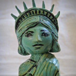 Statue of Liberty: folk art mixed media doll sculpture image 1