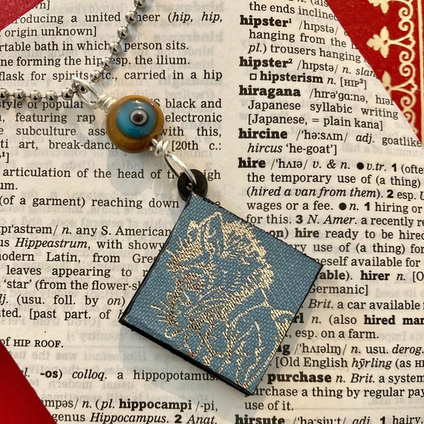 Mr. Badger Wind in the Willows Children's Books OOAK Upcycled Book Cover 2-Sided Pendant Necklace Jewelry Gift