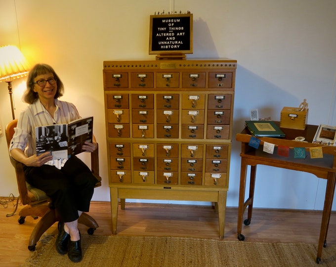 Antique Card Catalog Wood Card Catalog With 24 Drawers Made by