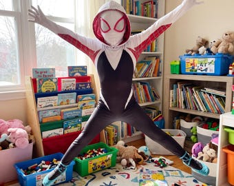 Spider-Gwen kinderkostuum | Spook-Spinnenpak voor meisjes | Halloween cosplay bodysuit