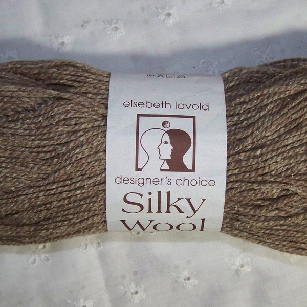 Elsebeth Lavold yarn Designer's Choice SILKY WOOL DK yarn 50g, 192 yards  Color # 180 Unbleached, 45% wool, 35 percent silk,20 percent nylon