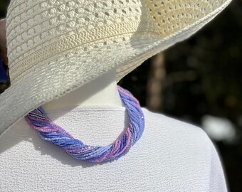 Seed Beads Lavender Combo Necklace - Czech Glass , Artisan Jewelry, Handmade,  Women&#39;s Jewelry Gift