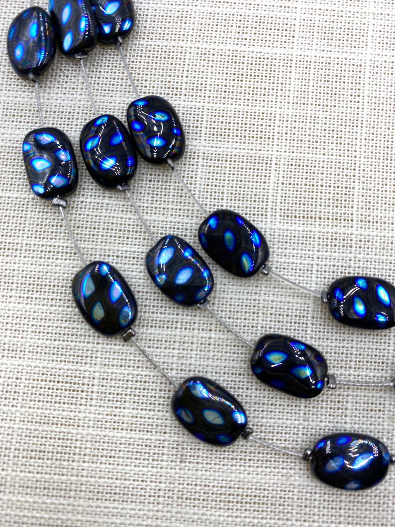 Czech Glass Jewelry Handmade Jewelry Electric Blue 3 Strand Short Necklace Set Artisan Jewelry Beaded Jewelry Women/'s Jewelry Gift