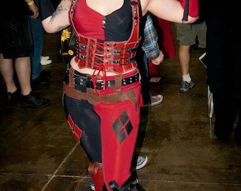 Custom leather costume based on Harley from Arkham City