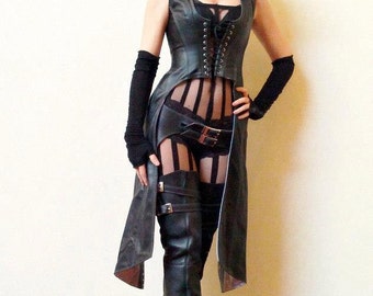 Leather Huntress Hooded Jacket