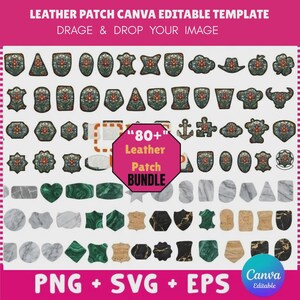 90 Leather Patch Canva Templates | SVG, PNG Files (Digital Download)
