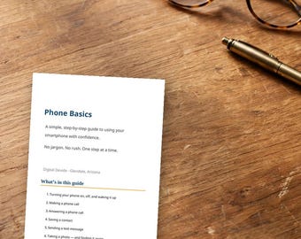 Phone Basics Guide for Seniors, Easy Step-by-Step Smartphone Instructions, Large Print Digital Download