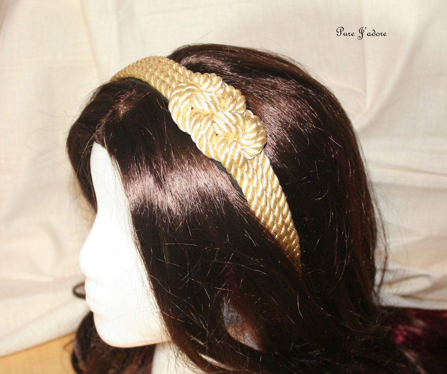 Black velvet Blair Waldorf headband with gold balls 2x13; Was it Bart main image 3